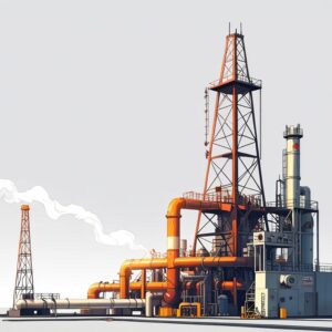 large-industrial-plant-with-large-orange-container-with-smoke-coming-out-it_1074909-7307